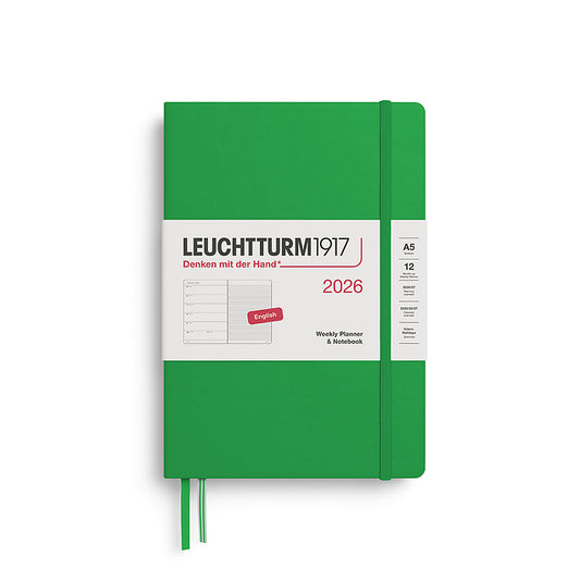 Leuchtturm 1917 - Weekly Planner & Notebook Medium (A5) 2026 - ENGLISH - Agenda 2026