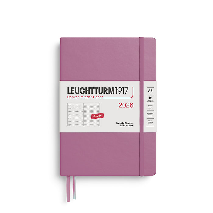 Leuchtturm 1917 - Weekly Planner & Notebook Dotted Medium (A5) 2026 ENGLISH - Agenda 2026