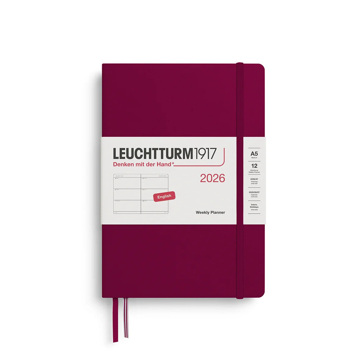 Leuchtturm 1917 - Weekly Planner Medium (A5) 2026 - ENGLISH - Agenda 2026
