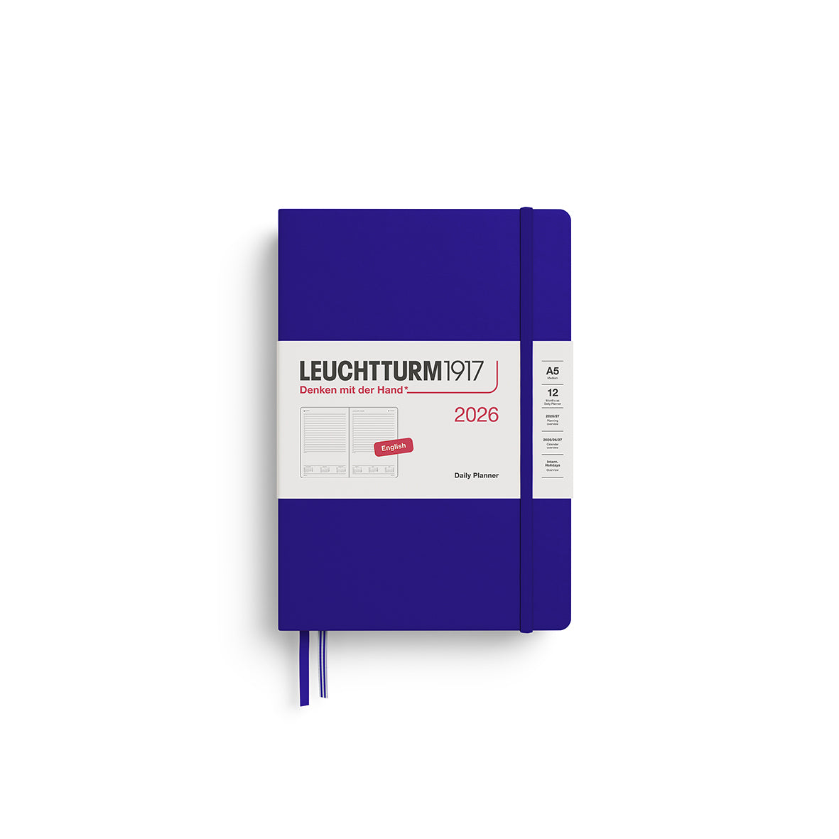 Leuchtturm 1917 - Daily Planner Medium (A5) 2026 - ENGLISH - Agenda 2026