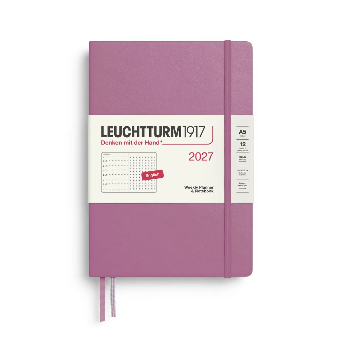 Leuchtturm 1917 - Agenda Semanal y Cuaderno de Punteado - Agenda 2027 en Inglés