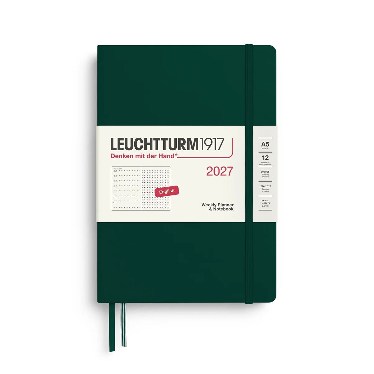 Leuchtturm 1917 - Agenda Semanal y Cuaderno de Punteado - Agenda 2027 en Inglés