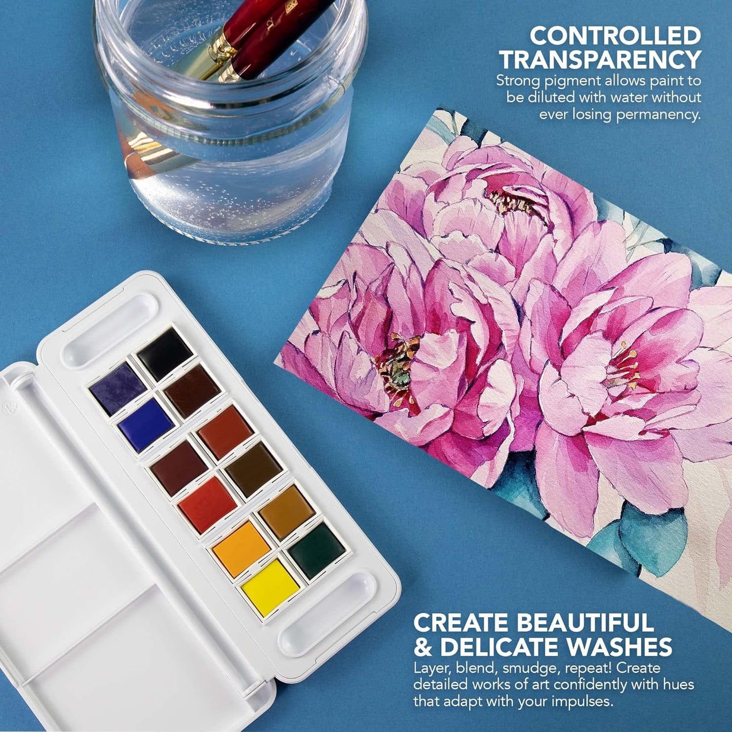 DALER-ROWNEY - Aquafine 12-pc Watercolor Travel Set