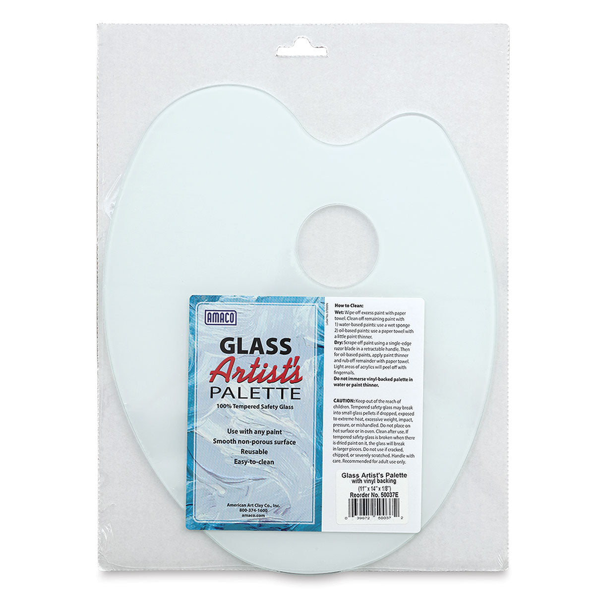 AMACO - Tempered Glass Oval Palette