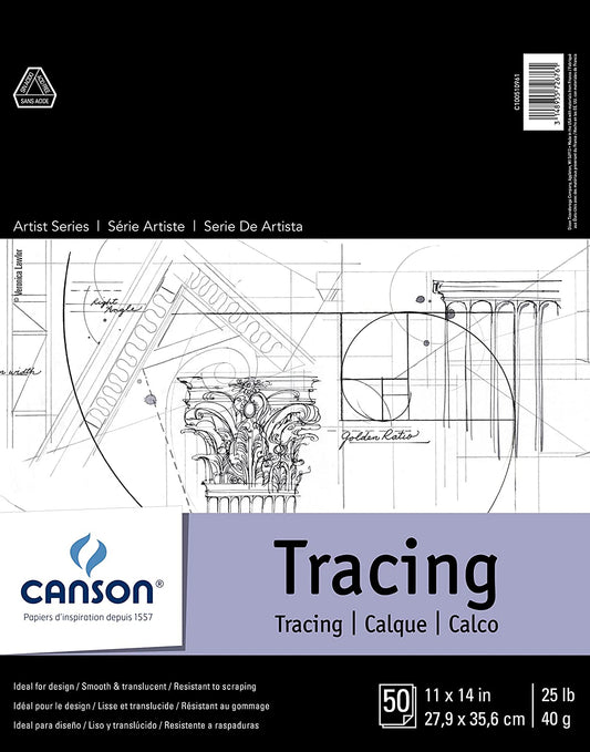 CANSON - Artist Series Tracing Pads (Libretas de Hojas de Calco) - 25lb - 50 hojas