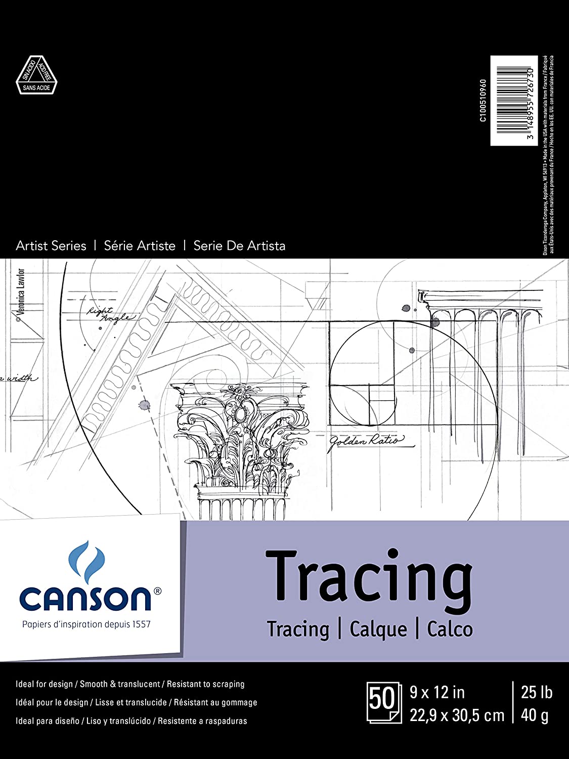 CANSON - Artist Series Tracing Pads (Libretas de Hojas de Calco) - 25lb - 50 hojas