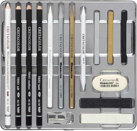 Cretacolor The Diamond Box Metallic Drawing 15-Piece Set
