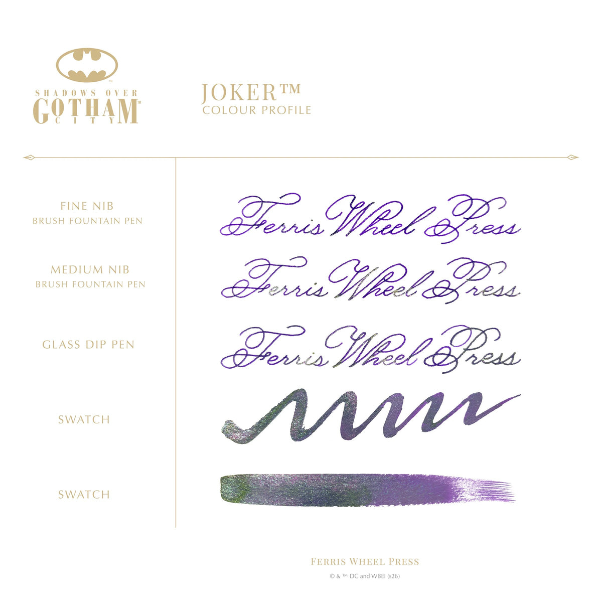 Ferris Wheel Press - Fountain Pen and Ink Set | Shadows Over Gotham City | The Joker