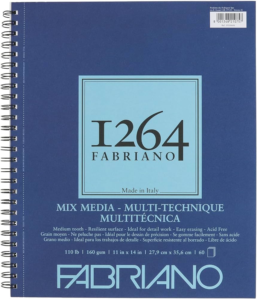 FABRIANO - 1264 Mixed Media Pads (Libreta de Multitécnicas 160GSM y 200GSM)