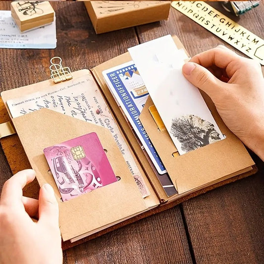Folder Kraft con Bolsillos para Traveler's Notebook