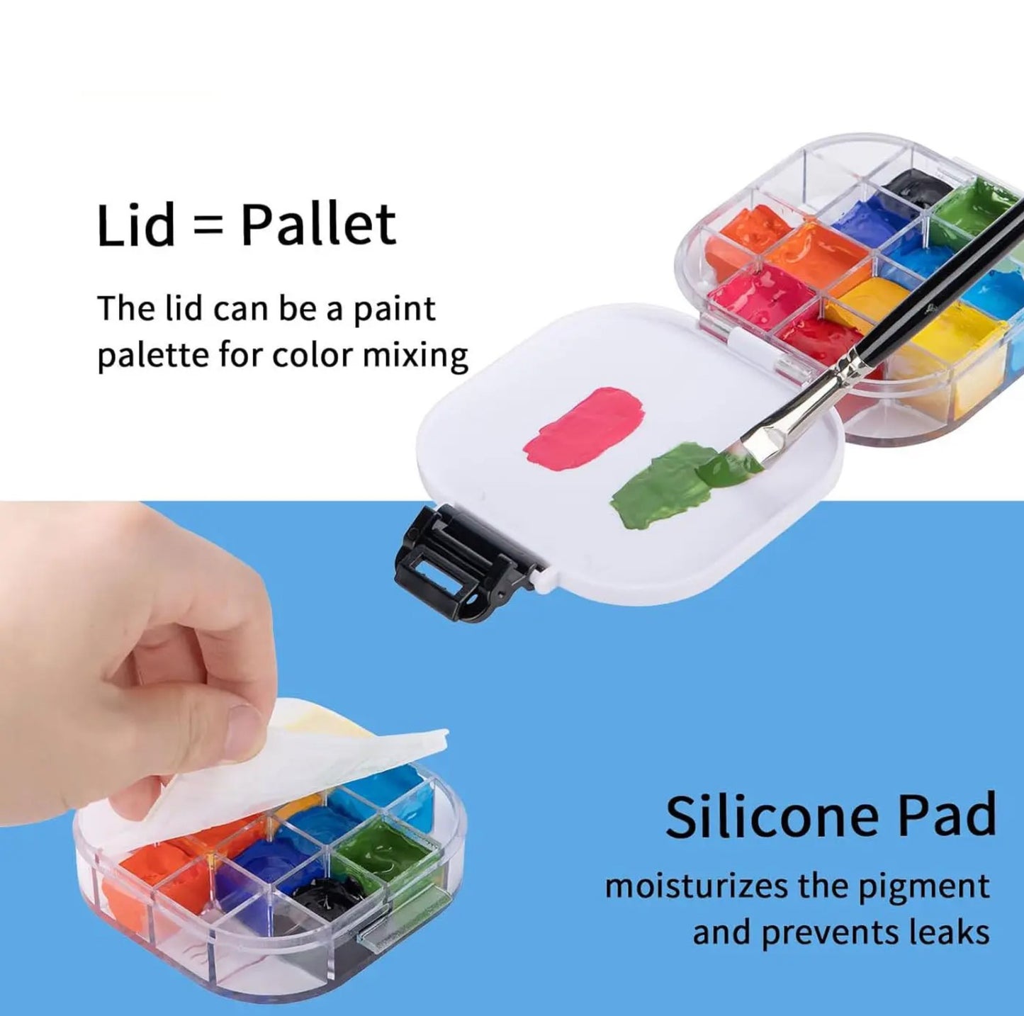 Paleta y Almacenamiento de Pintura . 16 compartimientos