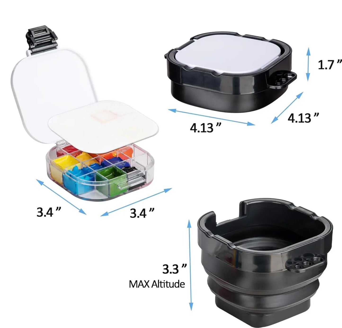 Paleta y Almacenamiento de Pintura . 16 compartimientos