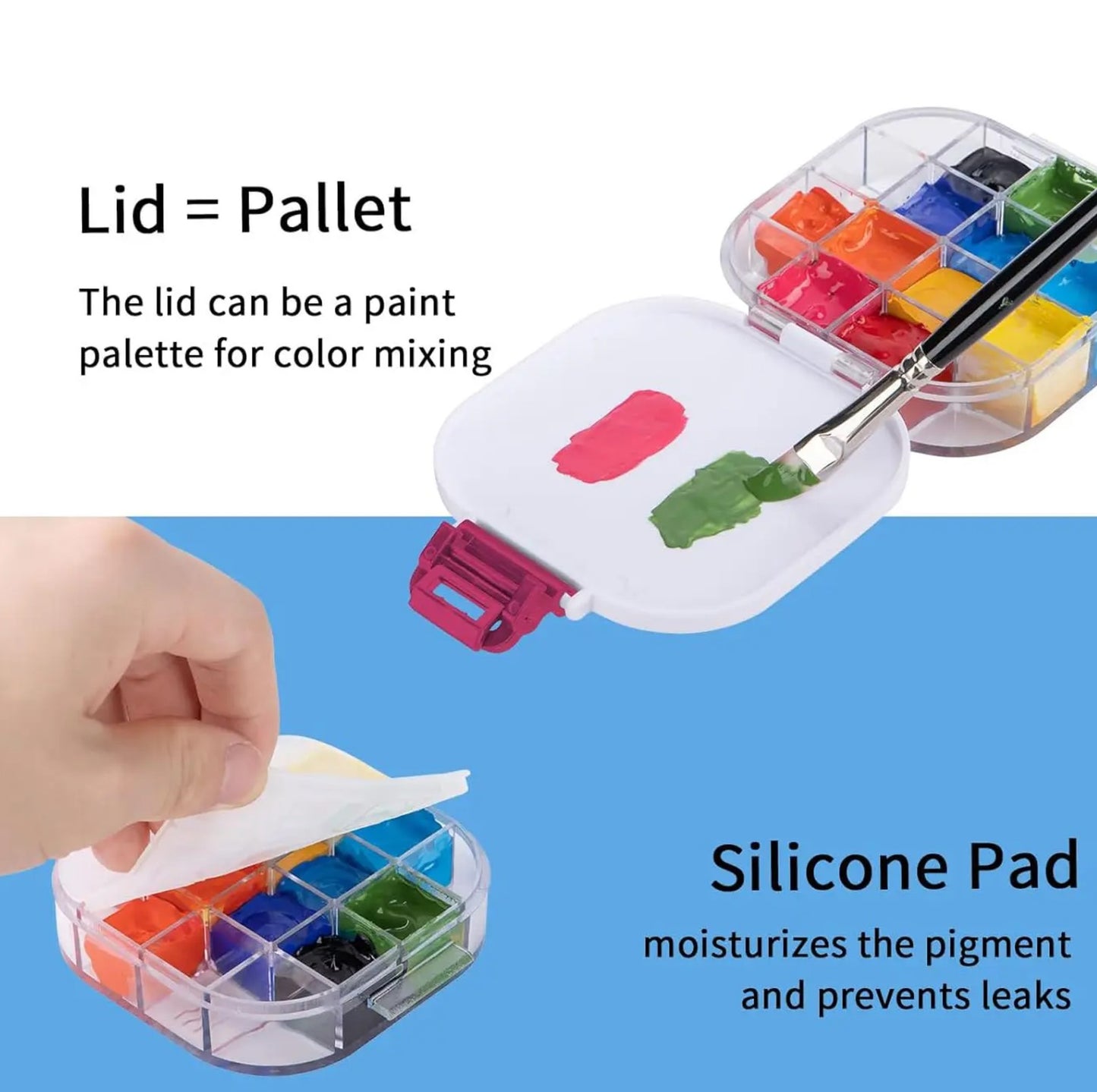 Paleta y Almacenamiento de Pintura . 16 compartimientos