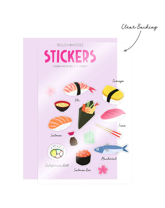GIRL OF ALL WORK - Clear Stickers - Sushi