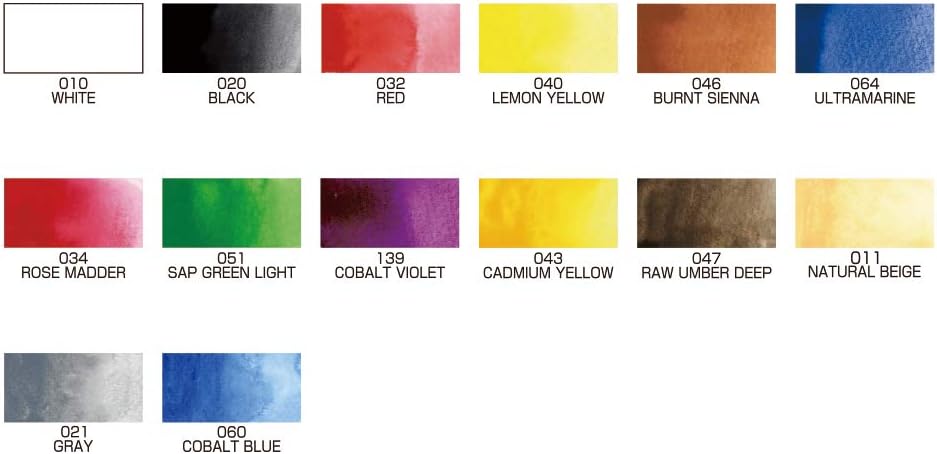 KURETAKE ZIG - Gansai Tambi Portable 14-Color Set Acuarela