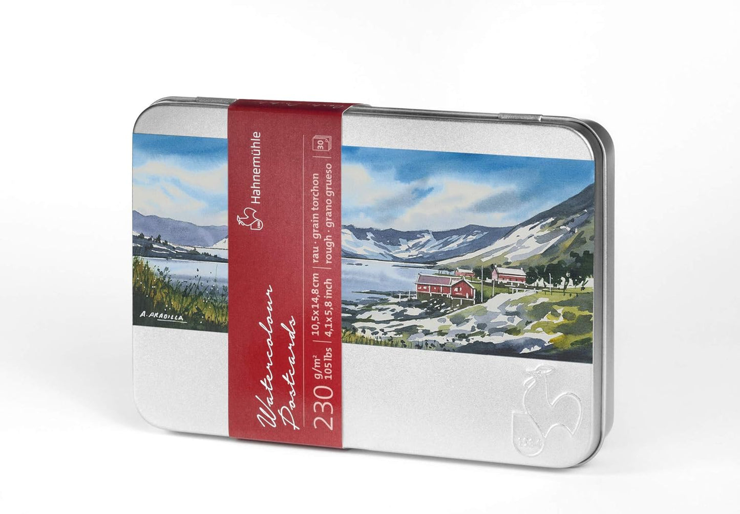 HAHNEMUHLE - Watercolor Postcard Tins (Watercolor Paper Postcard with Aluminum Box)