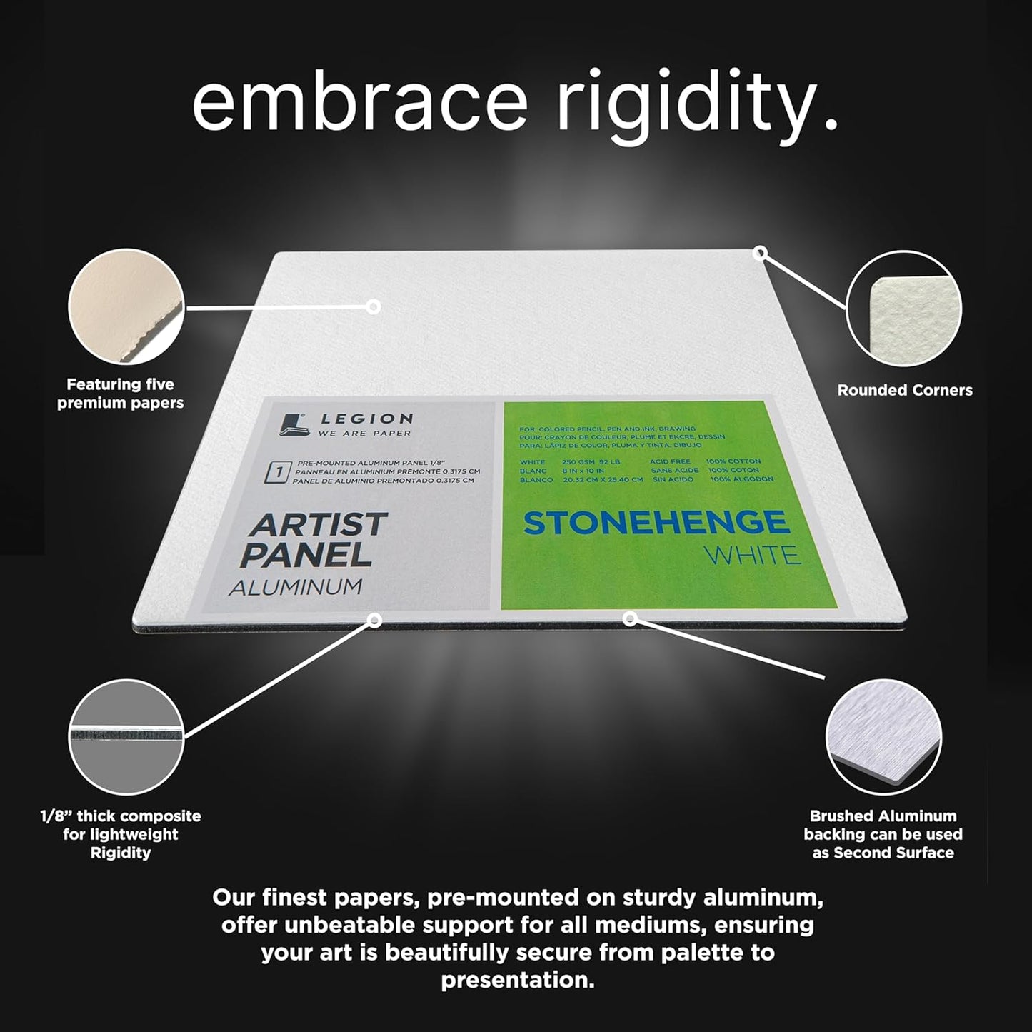 LEGION PAPER - Stonehenge Aqua Aluminum-Backed Artist Panels