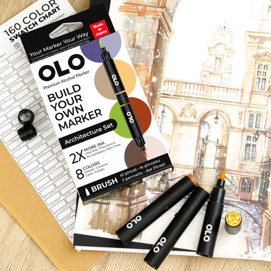 Olo Marker - Brush Architecture Set 8 unidades