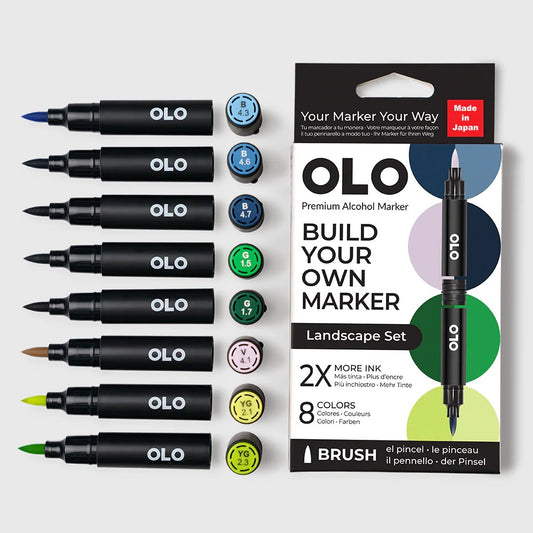 Olo Marker - Brush Landscape Set 8 unidades