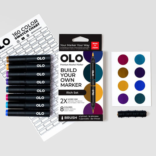 Olo Marker - Brush Rich Set 8 unidades