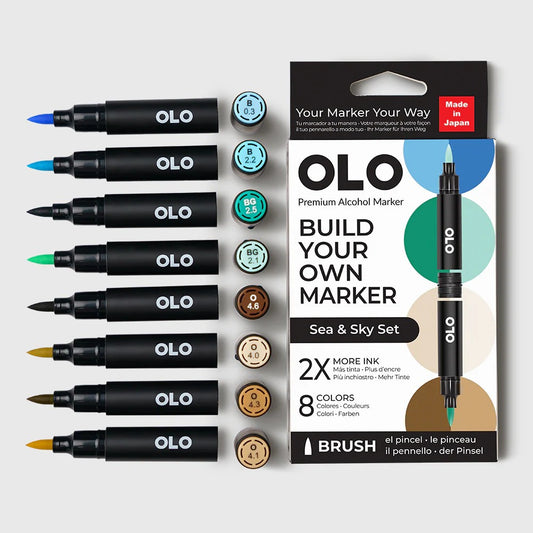 Olo Marker - Brush Sea & Sky Set 8 unidades