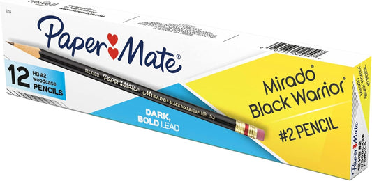 PAPER MATE - Mirado Black Warrior Lápices - HB 2 - Pack de 12