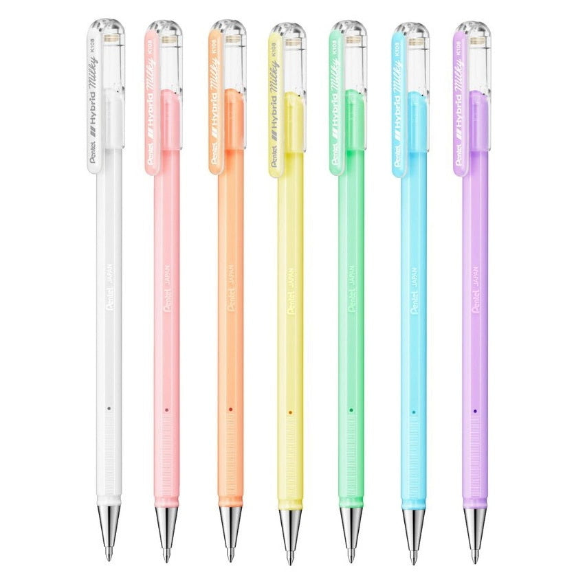 PENTEL - Bolígrafos Hybrid Milky (0.8mm)