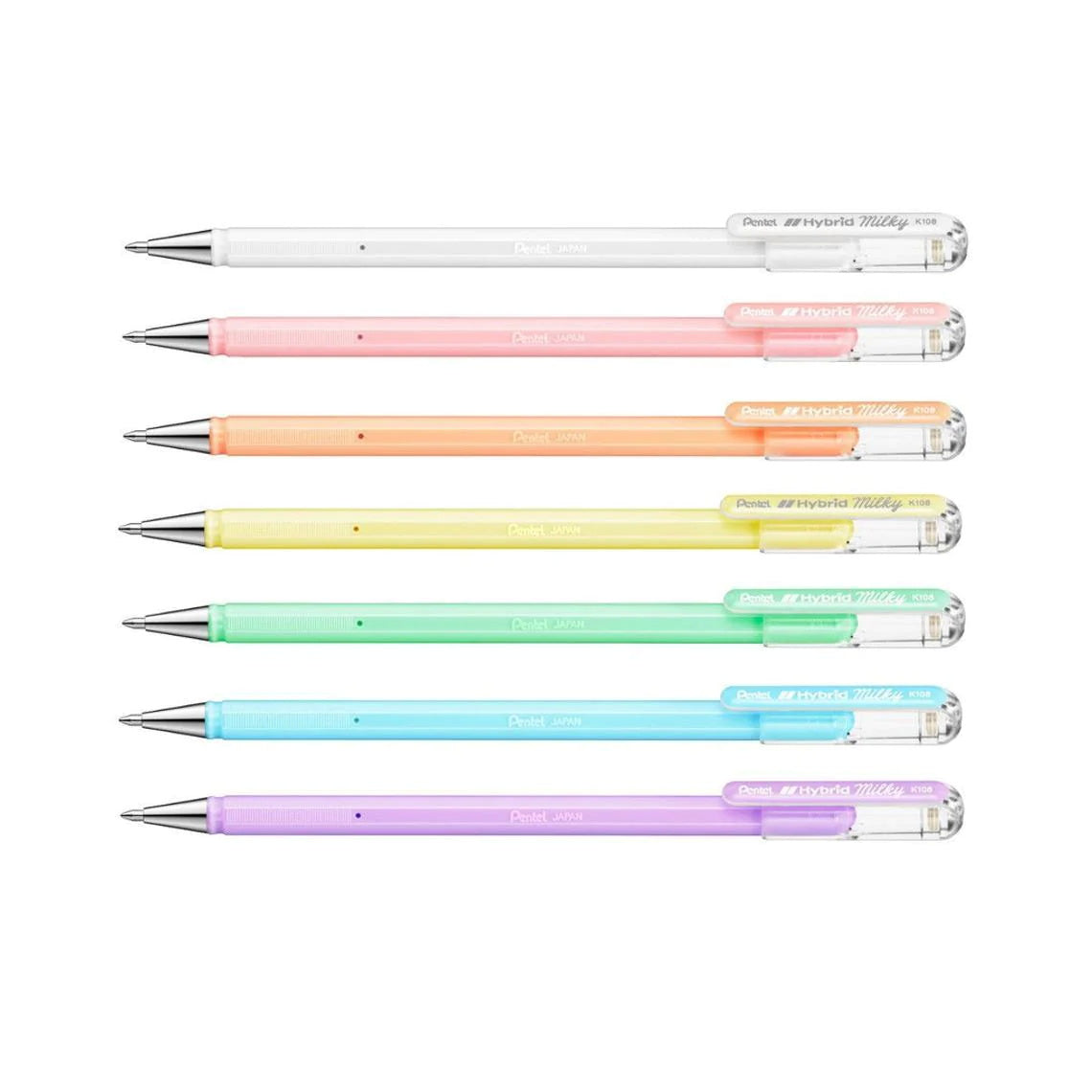 PENTEL - Bolígrafos Hybrid Milky (0.8mm)