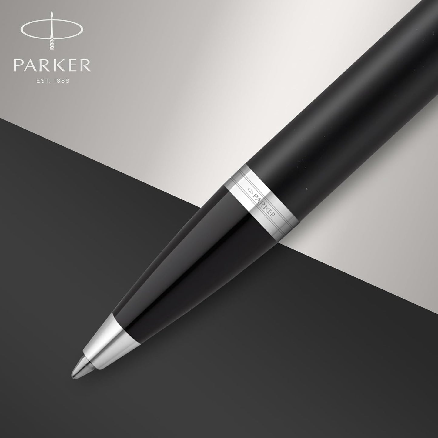 IM Chrome Trim Matte Black Ballpoint Pen