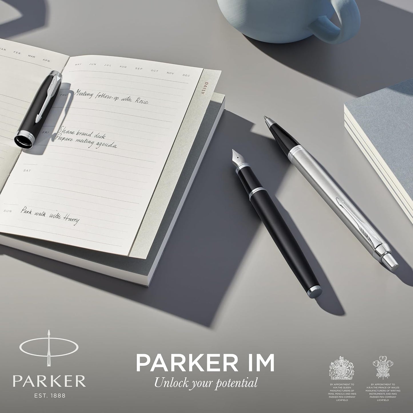 IM Chrome Trim Matte Black Ballpoint Pen