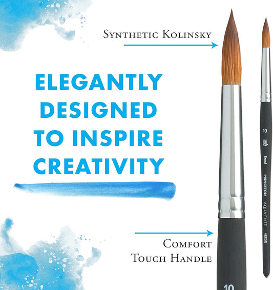 PRINCETON ARTIST BRUSH CO - Aqua Elite - Synthetic Kolinsky . Round 10 (Pincel Kolinsky Sintético Redondo 10)