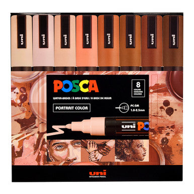 POSCA - Portrait Color Set (8) PC-5M Punta Media
