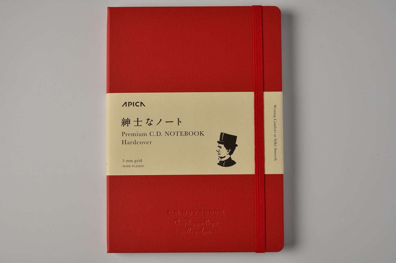Apica Premium Notebook - Tapa Dura - A5 - Cuadriculado - Red