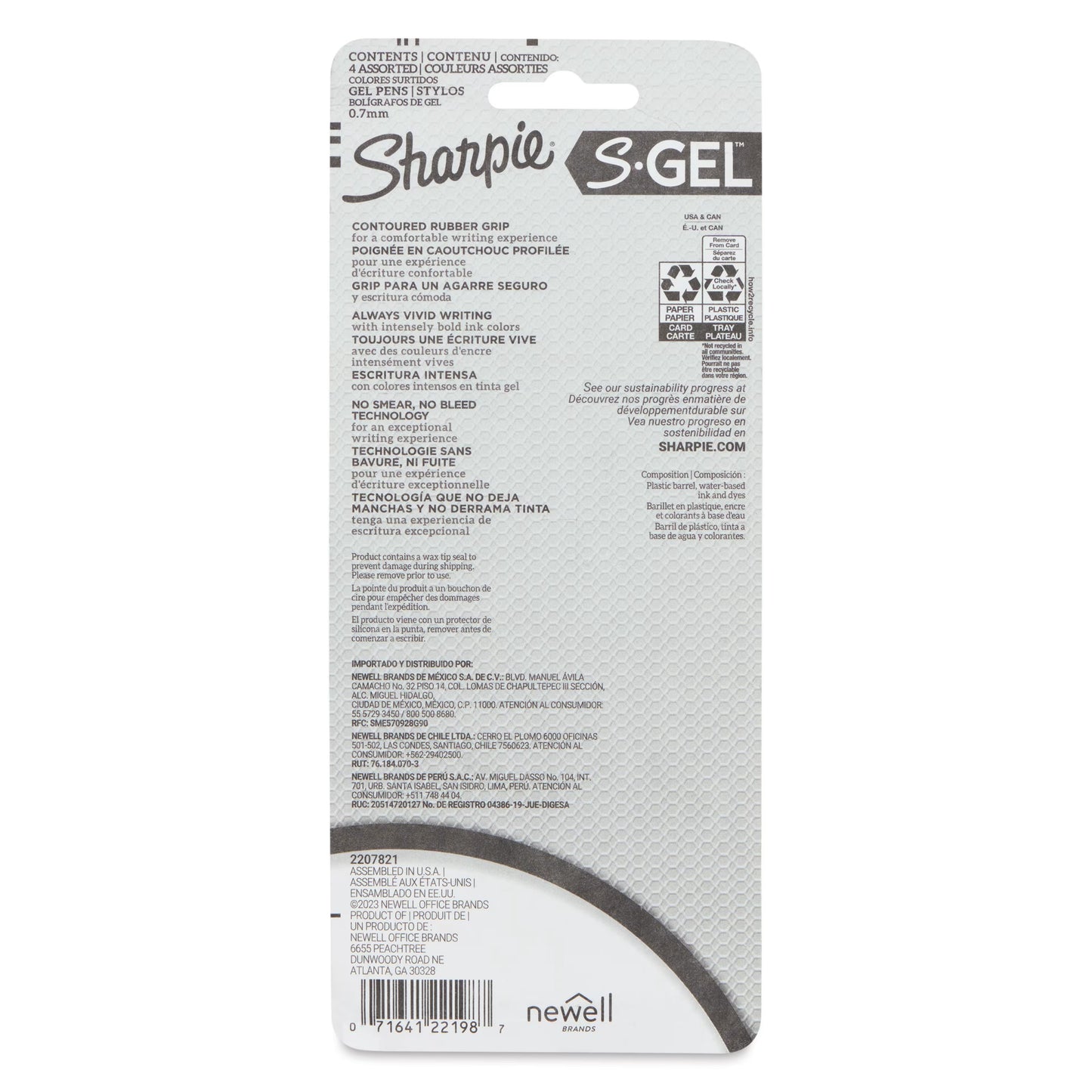 S-Gel Boligrafo Rectractil de Gel - Set de 4 - 0.07mm - Colores de Joyas Atrevidas