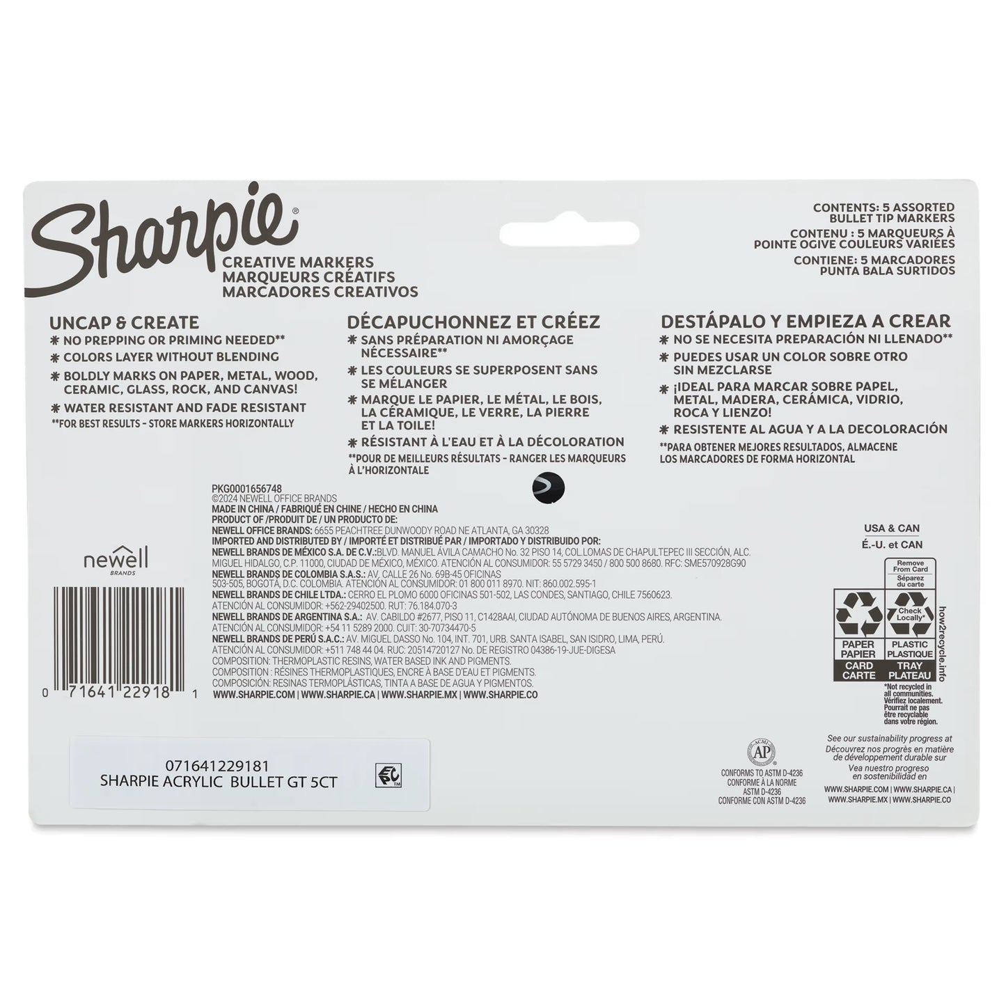 Sharpie Creative Markers Sets (5) - Earth Tones Glowing Tropics - Bullet Tip