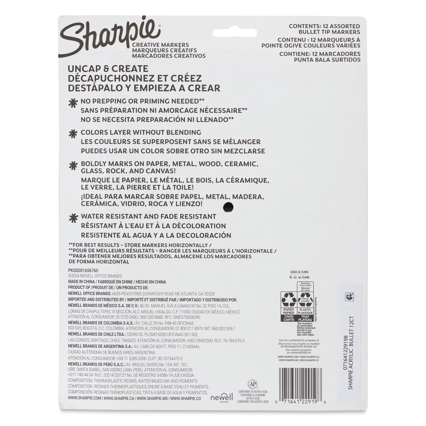 Sharpie Creative Markers Sets (12) - Earth Tones Mineral - Bullet Tip