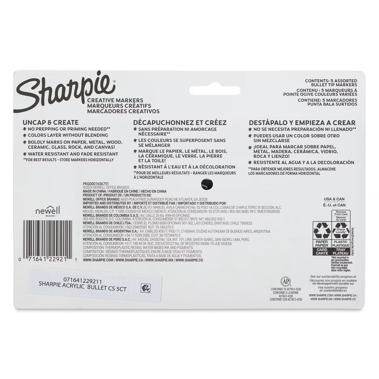 Sharpie Creative Markers Sets (5) - Earth Tones Celestial Skies - Bullet Tip