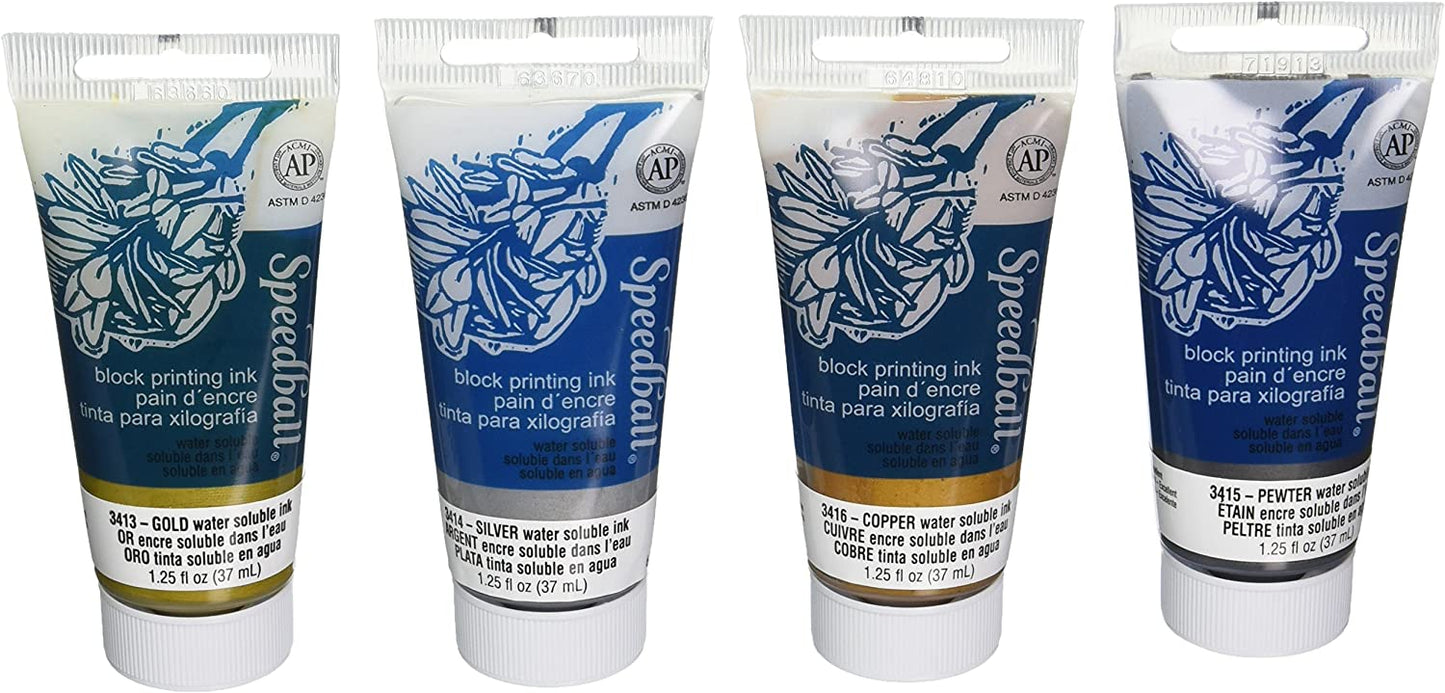 SPEEDBALL - Metallic Block Printing Ink Set of 4