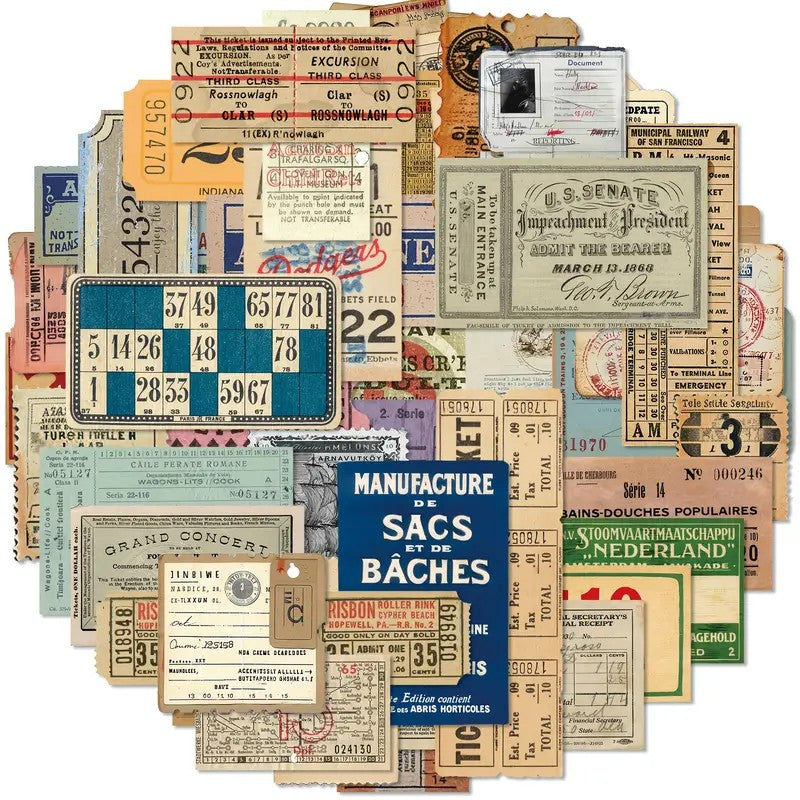 Stickers - Retro Etiquetas - 50 unidades