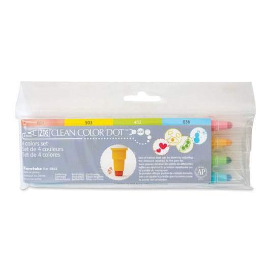 KURETAKE ZIG - Clean Color Dot - Dual Marker - Set de 4