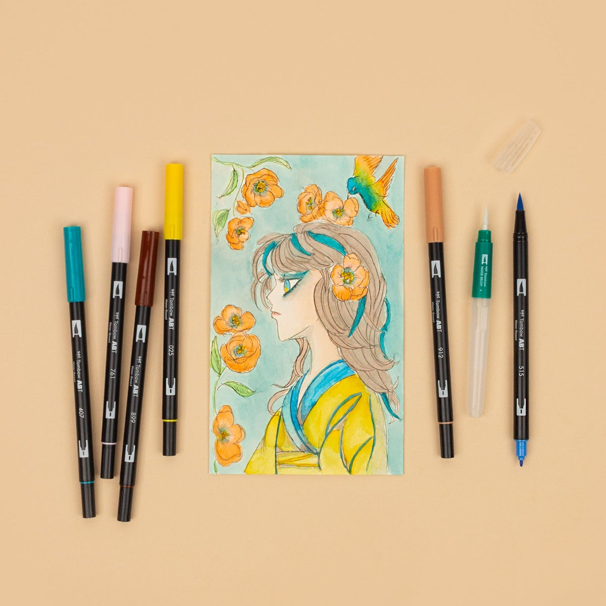 TOMBOW - Dual Brush Pen - MANGA SET - BIRD