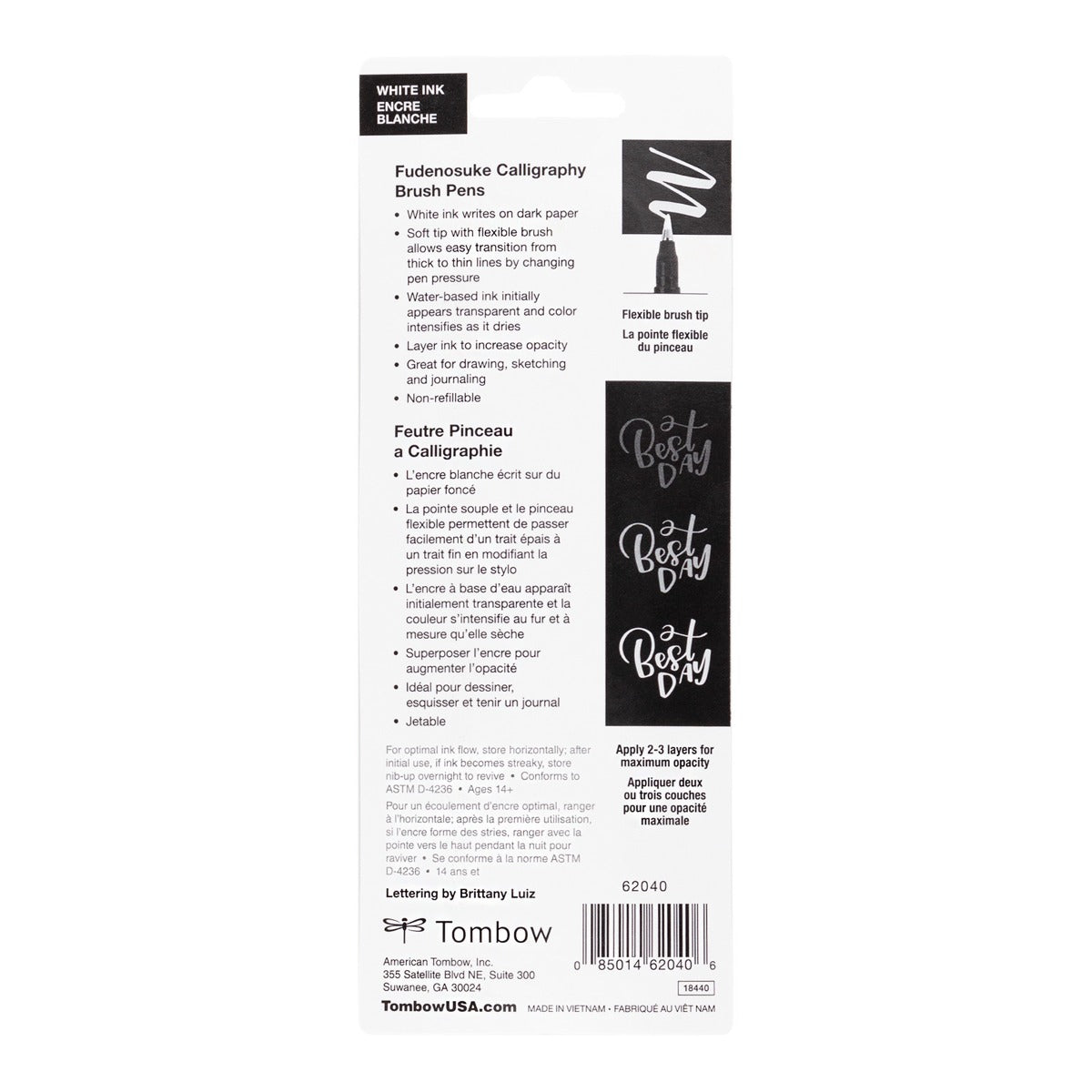 TOMBOW - Fudenosuke Pastel White - 2pk