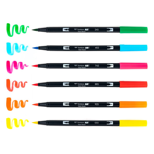 TOMBOW - Dual Brush Pen Set of 6 - Celebration