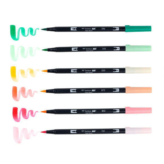 TOMBOW - Dual Brush Pen Set of 6 - Just Peachy