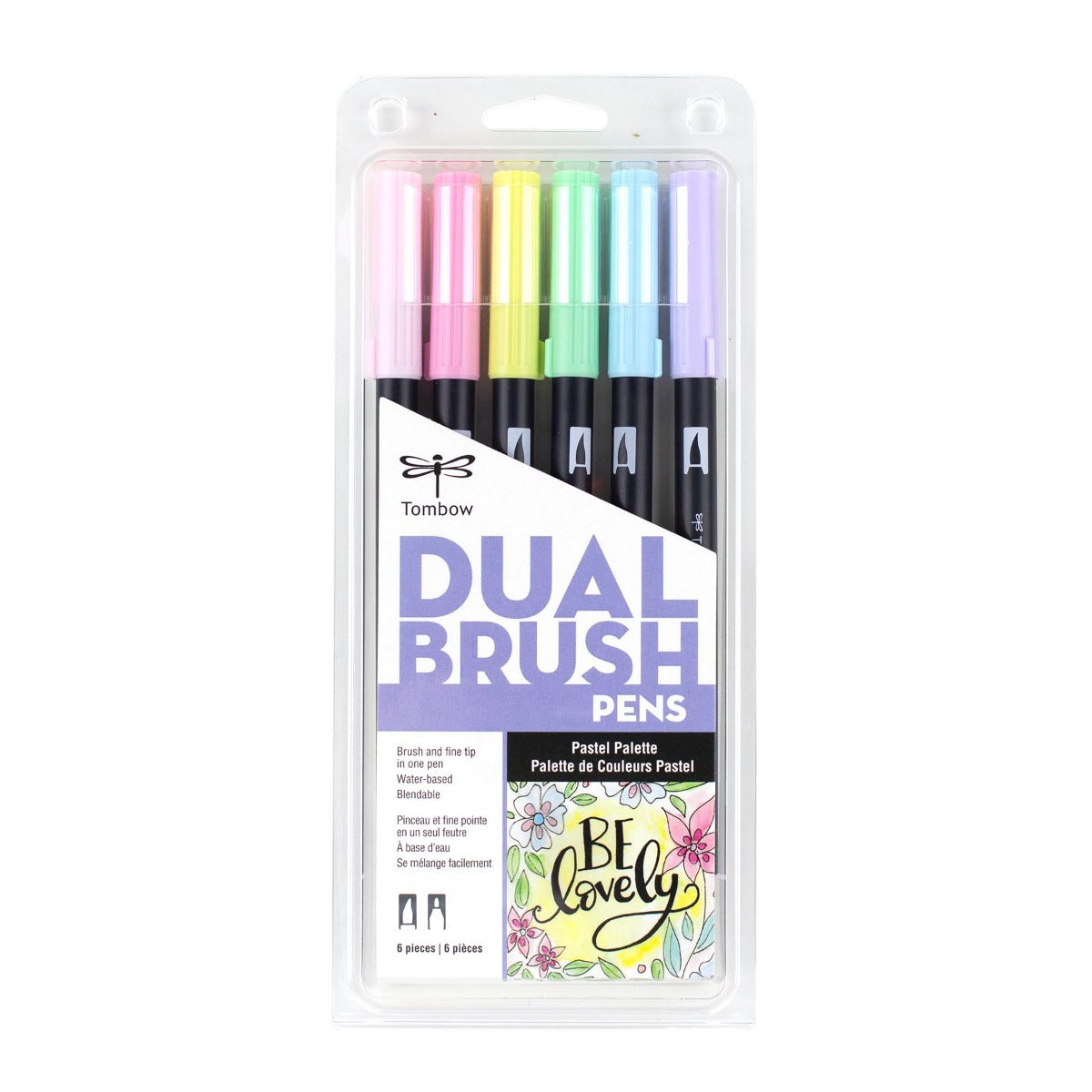 TOMBOW - Dual Brush Pen Set of 6 - Pastel