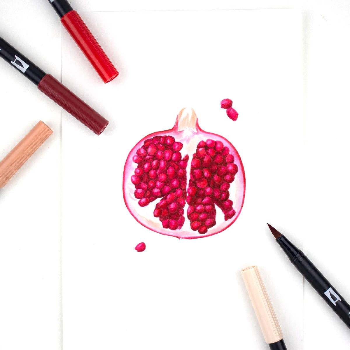 TOMBOW - Dual Brush Pen Set de 6 - Red Blendables