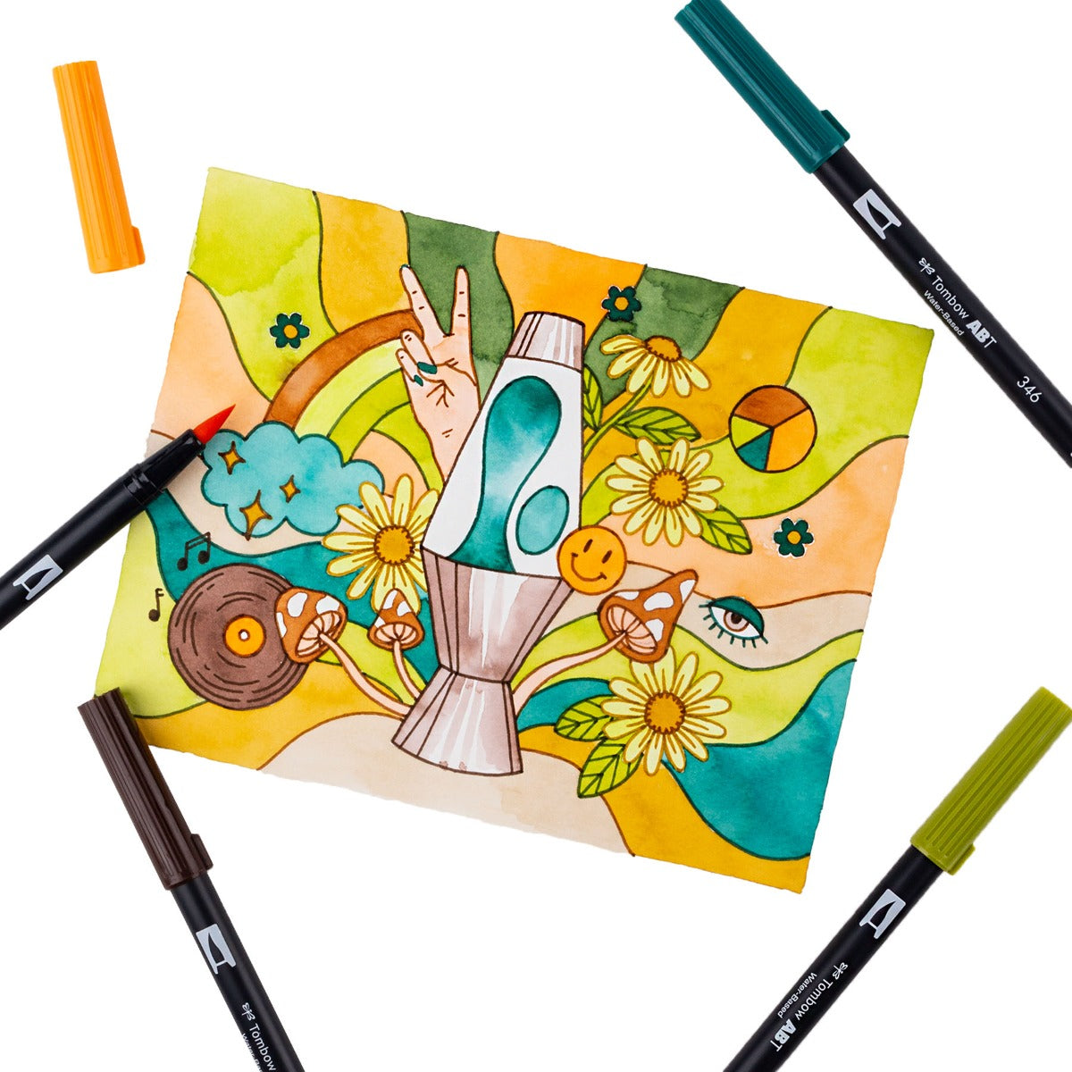 TOMBOW - Dual Brush Pen Set of 10 - Seventies (70s)