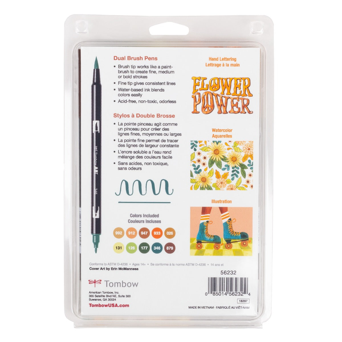 TOMBOW - Dual Brush Pen Set of 10 - Seventies (70s)