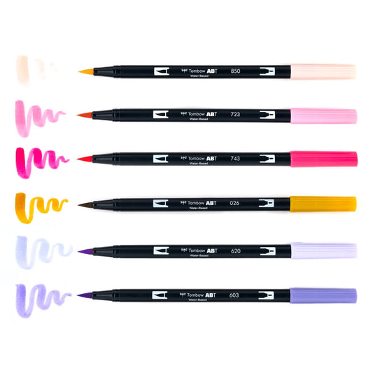 TOMBOW - Dual Brush Pen Set of 6 - Sweetheart