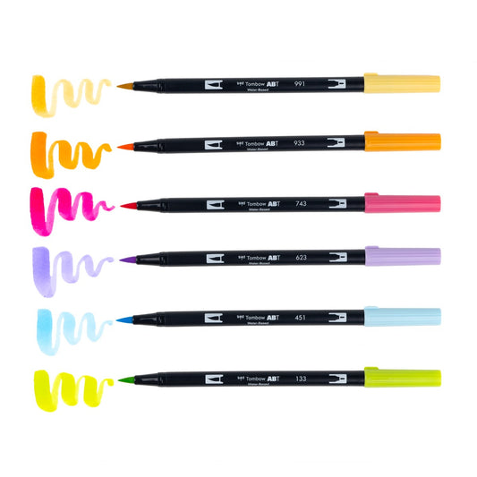 TOMBOW - Dual Brush Pen Set de 6 - Yay Sorbet